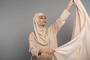 portrait woman wearing hijab isolated